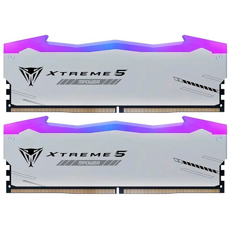 Модуль памяти DIMM 48Gb 2х24Gb DDR5 PC48000 6000MHz Patriot Memory Viper Xtreme 5 RGB Mpower White (PVXR548G60C30KM)