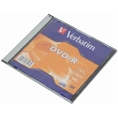 Оптический диск DVD-R диск Verbatim 4,7Gb 16x SlimBox