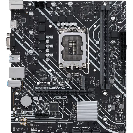 Материнская плата ASUS Prime H610M-K D4 H610 Socket-1700 2xDDR4, 4xSATA3, 1xM.2, 1xPCI-E16x, 2xUSB3.2, D-Sub, HDMI, Glan, mATX