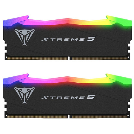 Модуль памяти DIMM 48Gb 2х24Gb DDR5 PC64000 8000MHz Patriot Memory Viper Xtreme 5 RGB Black (PVXR548G80C38K)