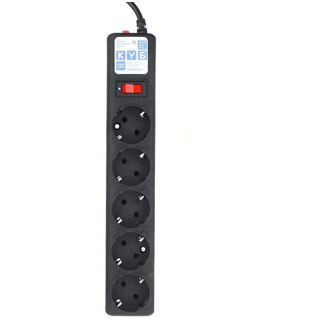 Сетевой фильтр Power Cube B 1.95м. 5 розеток, черный