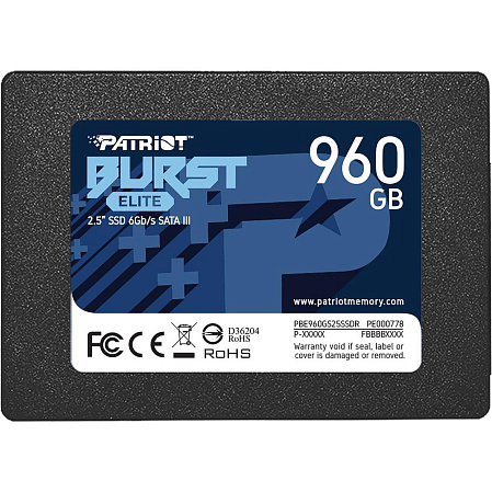 Внутренний SSD-накопитель 960Gb Patriot Memory Burst Elite PBE960GS25SSDR SATA3 2.5"