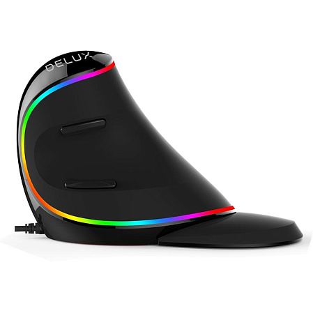 Мышь Delux KM-M618 Plus RGB Black проводная