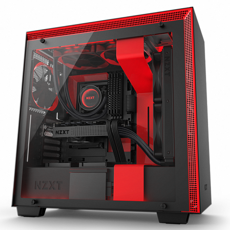 Корпус ATX Miditower NZXT H700i Smart CA-H700W-BR Black/Red