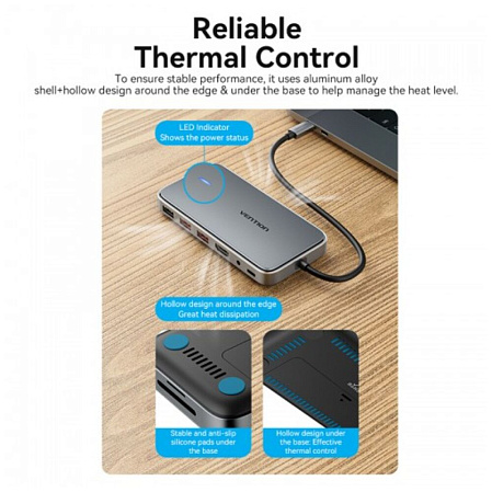 Док-станция Vention USB-C Universal Dock 9в1 TPYBB