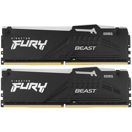 Модуль памяти DIMM 64Gb 2х32Gb DDR5 PC44800 5600MHz Kingston Fury Beast RGB EXPO Black (KF556C36BBEAK2-64)