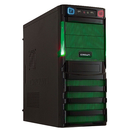 Корпус ATX Miditower Crown CMC-SM162 600W (CM-PS600W smart) black/green