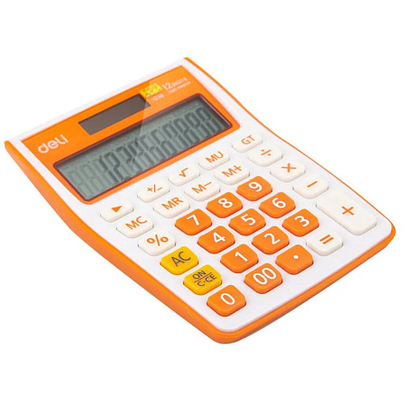 Калькулятор Deli E1238/OR оранжевый 12-разр.