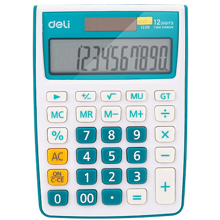 Калькулятор Deli E1238/BLUE синий 12-разр.
