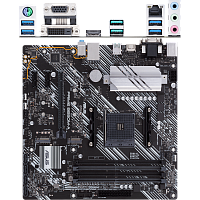 Материнская плата ASUS Prime B550M-A B550 Socket AM4 4xDDR4, 4xSATA3, RAID, 2xM.2, 1xPCI-E16x, 6xUSB3.1, D-Sub, DVI-D, HDMI, Glan, mATX