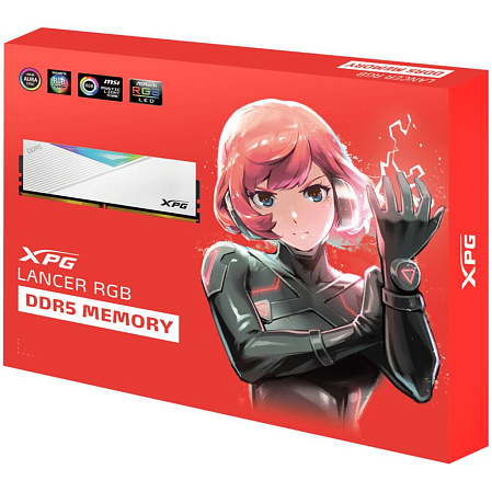 Модуль памяти DIMM 64Gb 2х32Gb DDR5 PC51200 6400MHz ADATA XPG Lancer RGB White (AX5U6400C3232G-DCLARWH)