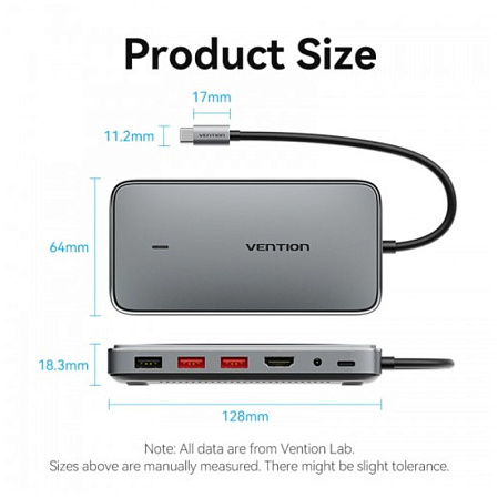 Док-станция Vention USB-C Universal Dock 9в1 TPYBB