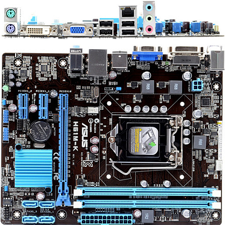 Материнская плата ASUS H61M-K Socket-1155 H61 2xDDR3, 1xPCI-E 16x, GLan, mATX