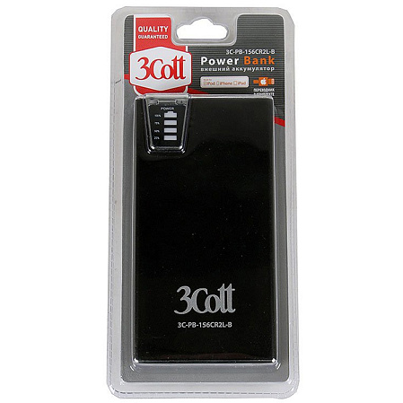 Внешний аккумулятор 3Cott 3C-PB-156CR2L-B 15600mAh черный