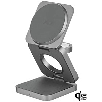 Беспроводная зарядная панель 3 в 1 Для IPhone, Apple Watch, Airpods uBear Balance Ultra Qi2.2 35W Grey