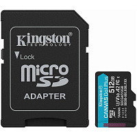 Карта памяти Micro SecureDigital 512Gb Kingston Canvas Go Plus SDXC (SDCG4/512GB) + SD адаптер