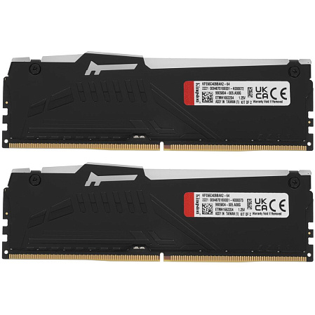 Модуль памяти DIMM 64Gb 2х32Gb DDR5 PC44800 5600MHz Kingston Fury Beast RGB Black (KF556C40BB2AK2-64)