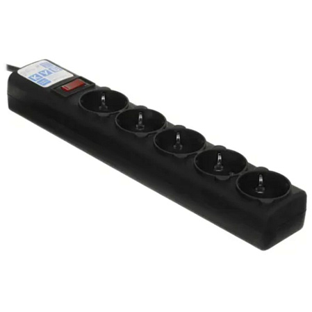 Сетевой фильтр Power Cube B 3.0м. 5 розеток, черный