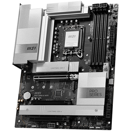 Материнская плата MSI Pro Z890-A WiFi Z890 Soc-1851 4xDDR5, 4xSATA3, RAID, 4хM.2, 3xPCI-E16x, 7xUSB3.2, 3xUSB3.2 Type C, DP, HDMI, WiFi, 5Glan, ATX