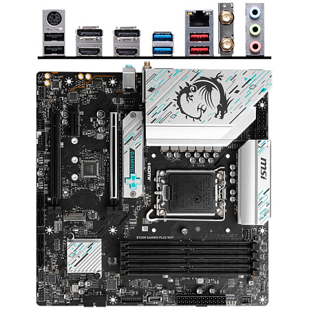 Материнская плата MSI B760M Gaming Plus WiFi B760 Socket-1700 4xDDR5, 4xSATA3, RAID, 2xM.2, 2xPCI-E16x, 4xUSB3.2, 2xDP, 2xHDMI, WiFi, 2.5Glan, mATX