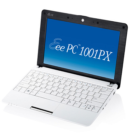 Нетбук Asus EEE PC 1001PX Atom-N450/1Gb/250Gb/10,1"/WiFi/cam/Win 7 Starter/White