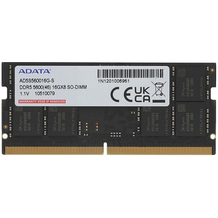 Модуль памяти SO-DIMM DDR5 16Gb PC44800 5600Mhz ADATA (AD5S560016G-B)