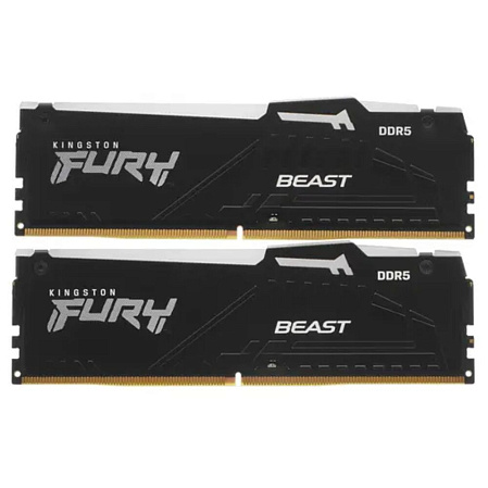 Модуль памяти DIMM 64Gb 2х32Gb DDR5 PC44800 5600MHz Kingston Fury Beast RGB Black (KF556C40BBAK2/64)