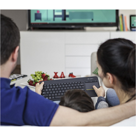 Клавиатура беспроводная Logitech K400 Plus Wireless Touch Keyboard Black