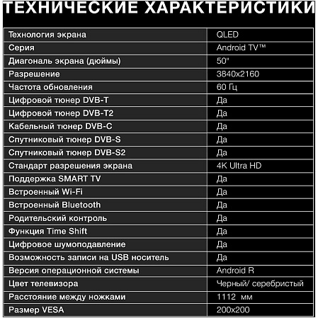Телевизор 50" Hyundai H-LED50QBU7500