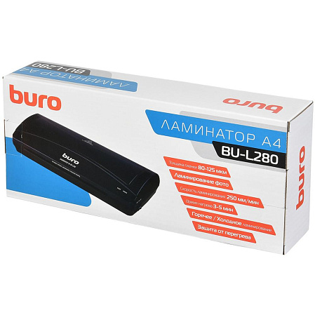 Ламинатор Buro BU-L280 (OL280) A4 (80-125мкм) 25см/мин (2вал.) хол.лам. лам.фото