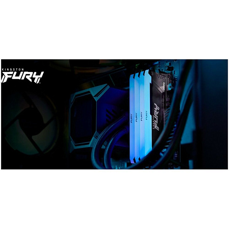 Модуль памяти DIMM 32Gb 2х16Gb DDR4 PC25600 3200MHz Kingston Fury Beast RGB Black (KF432C16BB12AK2/32)