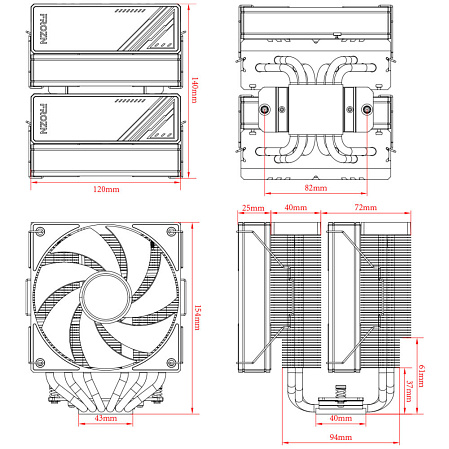 Охлаждение CPU Cooler for CPU ID-COOLING FROZN A620 Black S1155/1156/1150/1151/1200/1700/AM4/AM5