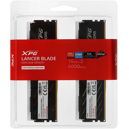 Модуль памяти DIMM 32Gb 2х16Gb DDR5 PC48000 6000MHz ADATA XPG Lancer Blade Black (AX5U6000C3616G-DTLABRBK)