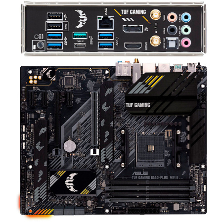 Материнская плата ASUS TUF Gaming B550-Plus Wifi II B550 Socket AM4 4xDDR4, 6xSATA3, RAID, 2xM.2, 2xPCI-E16x, 5xUSB3.2, 1xUSB3.2 Type C, DP, HDMI, Wi-Fi, 2.5Glan, ATX