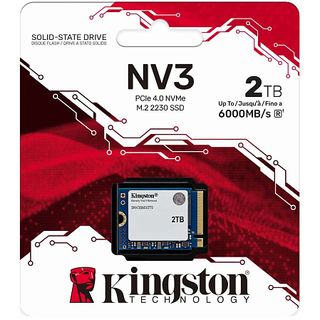 Внутренний SSD-накопитель 2000Gb Kingston NV3 SNV3SM3/2T0 M.2 2230 PCIe NVMe 4.0 x4