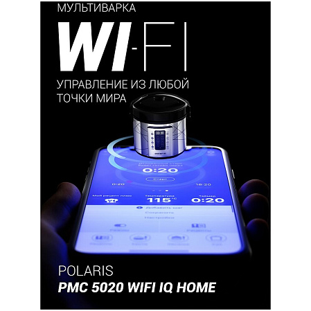 Мультиварка Polaris IQ Home PMC 5020 Wi Fi, серебристый/черный