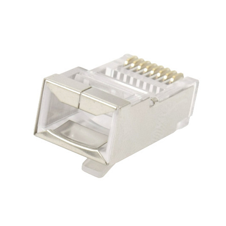 RJ45 коннектор (обжимной) FTP кабеля 5e экранированный
