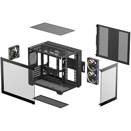 Корпус MicroATX Minitower Deepcool CG330 3F черный