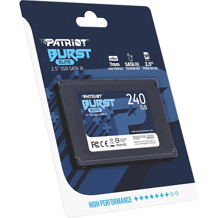Внутренний SSD-накопитель 240Gb Patriot Memory Burst Elite PBE240GS25SSDR SATA3 2.5"