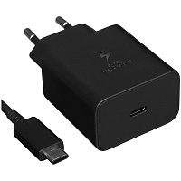 Сетевое зарядное устройство Samsung EP-T4511 45W Type C+ cable, черное