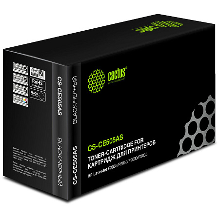 Картридж Cactus CS-CE505AS (CE505A) для HP LJ P2055/P2035 (2300 стр.) черный