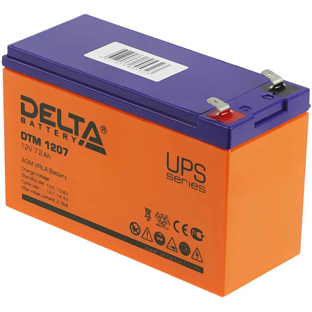 Батарея Delta DTM 1207, 12V  7Ah (Battery replacement APC rbc2, rbc22, rbc23, rbc48, rbc113, rbc123, rbc132, sybt5 12A)