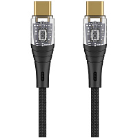 Кабель Type C - Type C 1m Deppa Crystal 60W (72502) черный