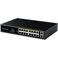 Коммутатор Netis ST118GHPDI-2G-130 (L2), 16x100Мбит/с, 2x1Гбит/с, 16PoE+130W неуправляемый