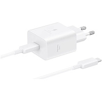 Сетевое зарядное устройство Samsung EP-T4511 45W Type C+ cable, белое