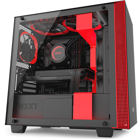 Корпус MicroATX Miditower NZXT H400i Smart CA-H400W-BR Black/Red