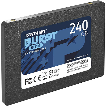 Внутренний SSD-накопитель 240Gb Patriot Memory Burst Elite PBE240GS25SSDR SATA3 2.5"