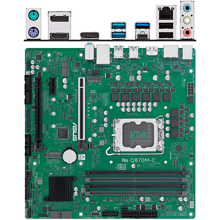 Материнская плата ASUS Pro Q870M-C-CSM Q870 Soc-1851 4xDDR5, 4xSATA3, RAID, 2хM.2, 2xPCI-E16x, 3xUSB3.2, 1xUSB3.2 Type C, DP, HDMI, Glan, mATX