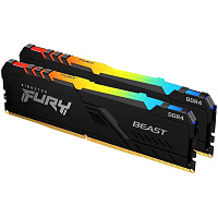 Модуль памяти DIMM 64Gb 2х32Gb DDR4 PC25600 3200MHz Kingston Fury Beast RGB Black (KF432C16BB2AK2/64)