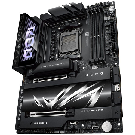 Материнская плата ASUS ROG Crosshair X870E Hero X870E Socket AM5 4xDDR5, 4xSATA3, RAID, 5xM.2, 2xPCI-E16x, 6xUSB3.2, 4xUSB3.2 Type C, DP, HDMI, WiFi, 5Glan, ATX